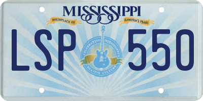 MS license plate LSP550