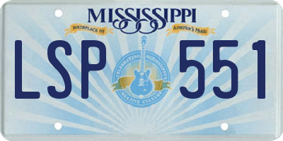 MS license plate LSP551