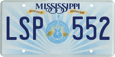 MS license plate LSP552