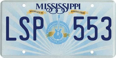MS license plate LSP553