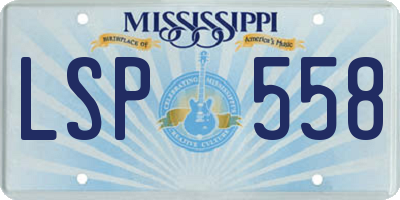 MS license plate LSP558