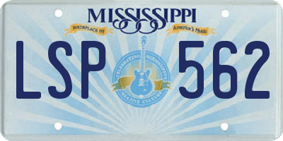 MS license plate LSP562