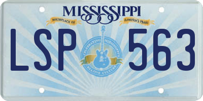 MS license plate LSP563