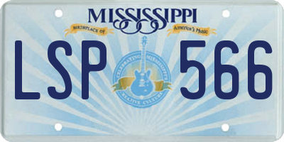 MS license plate LSP566