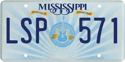 MS license plate LSP571