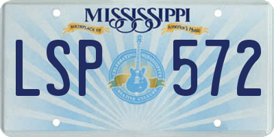 MS license plate LSP572