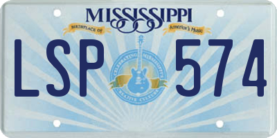 MS license plate LSP574