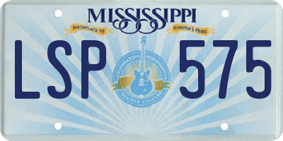 MS license plate LSP575