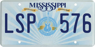 MS license plate LSP576