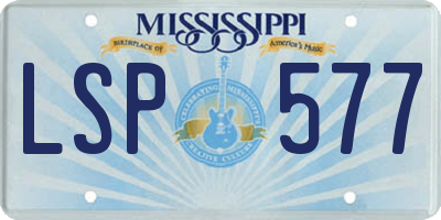 MS license plate LSP577