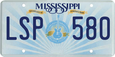 MS license plate LSP580