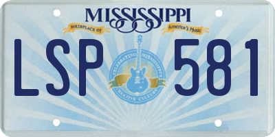 MS license plate LSP581