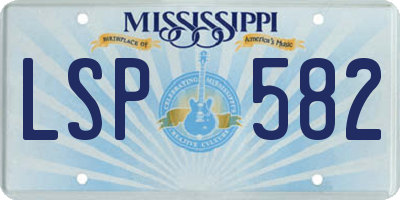 MS license plate LSP582
