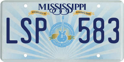 MS license plate LSP583
