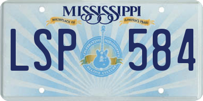 MS license plate LSP584
