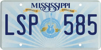 MS license plate LSP585