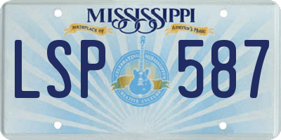 MS license plate LSP587