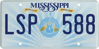 MS license plate LSP588