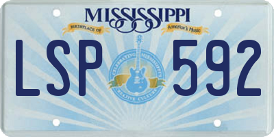 MS license plate LSP592