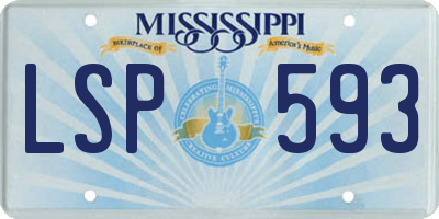 MS license plate LSP593