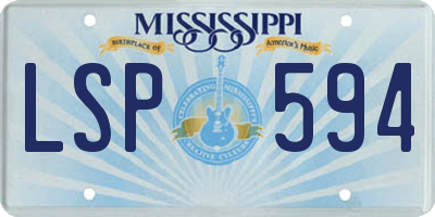MS license plate LSP594