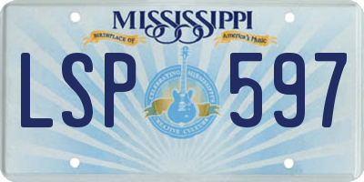 MS license plate LSP597