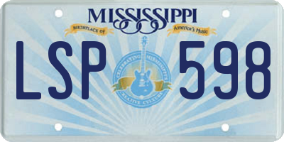 MS license plate LSP598