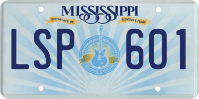 MS license plate LSP601