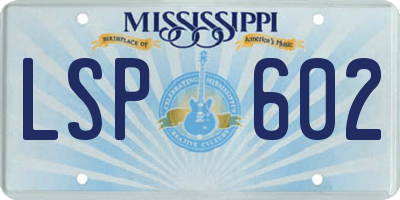 MS license plate LSP602
