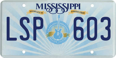 MS license plate LSP603