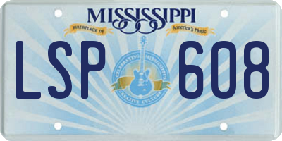 MS license plate LSP608