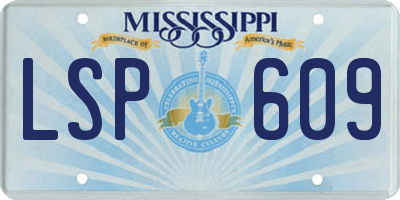 MS license plate LSP609
