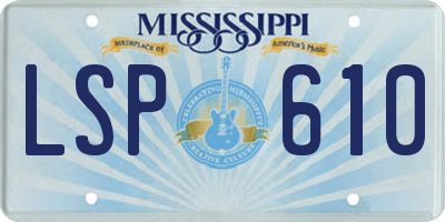 MS license plate LSP610