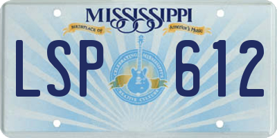 MS license plate LSP612