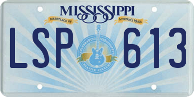 MS license plate LSP613