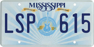 MS license plate LSP615