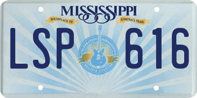 MS license plate LSP616