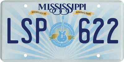 MS license plate LSP622