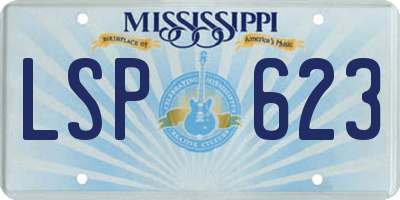 MS license plate LSP623