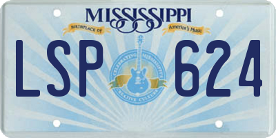 MS license plate LSP624