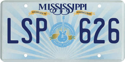 MS license plate LSP626