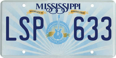 MS license plate LSP633