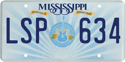 MS license plate LSP634