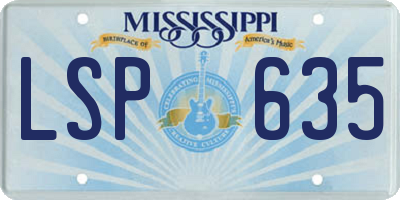 MS license plate LSP635