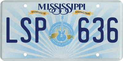 MS license plate LSP636