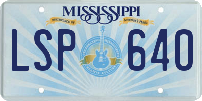 MS license plate LSP640