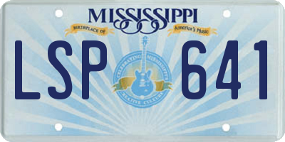 MS license plate LSP641