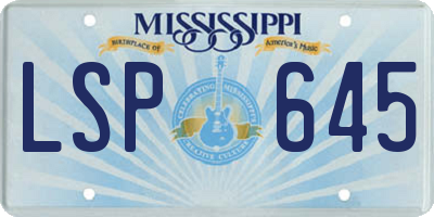 MS license plate LSP645