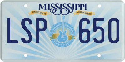 MS license plate LSP650