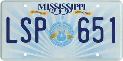 MS license plate LSP651